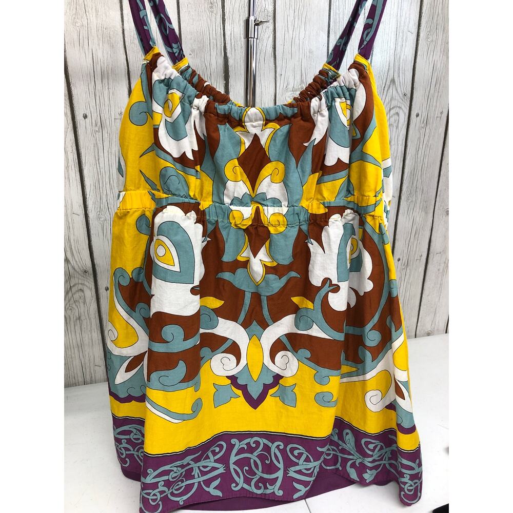 Nicole by Nicole Miller Yellow Print  Tank Size XL